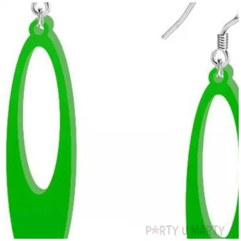 kolczyki elipsy classic zielone 15x50 mm
