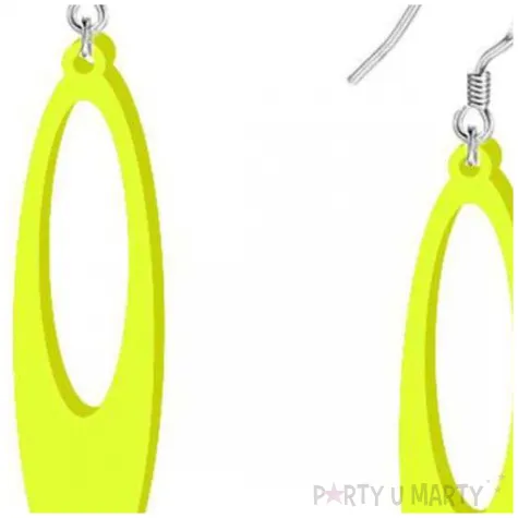 kolczyki elipsy neonowe zolte 15x50 mm
