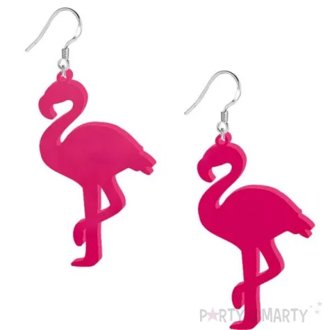 kolczyki flamingi classic rozowe 35x60 mm