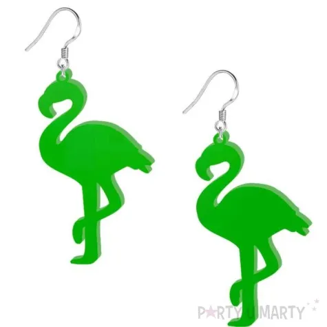 kolczyki flamingi classic zielone 35x60 mm
