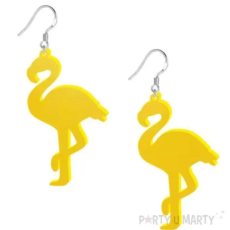 kolczyki flamingi classic zolte 35x60 mm