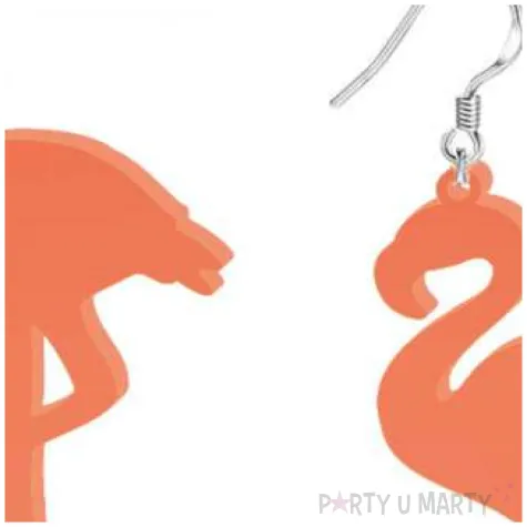 kolczyki flamingi neonowe pomaranczowe 35x60 mm