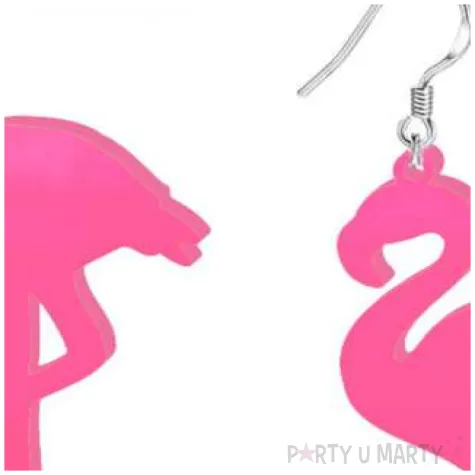 kolczyki flamingi neonowe rozowe 35x60 mm