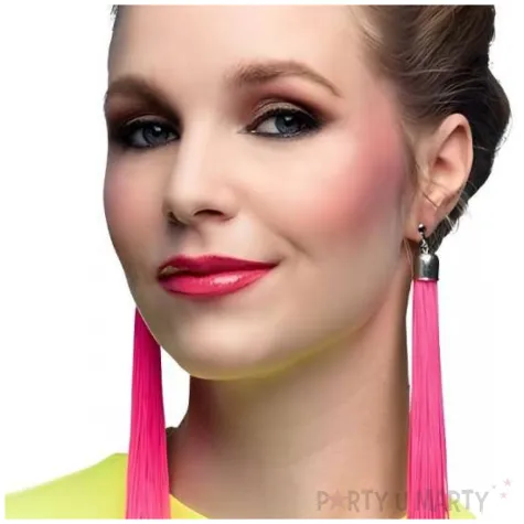 kolczyki fredzle neon rozowy boland 2 szt