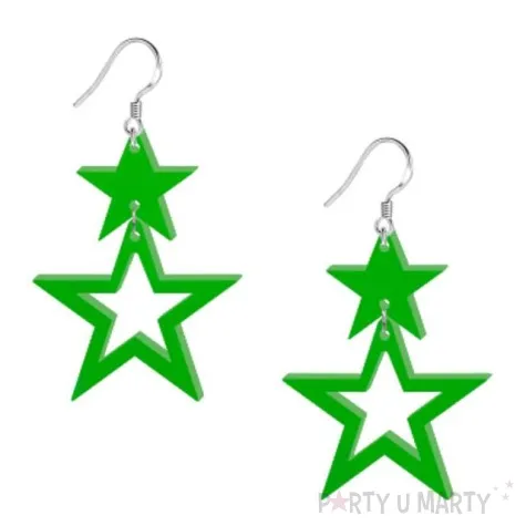 kolczyki gwiazdki classic zielone 40x55 mm