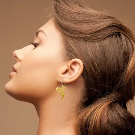 kolczyki kokardy slubne zlote lustrzane 37 x 25 mm