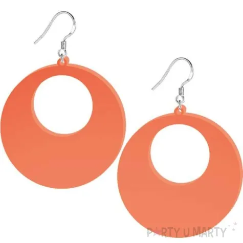 kolczyki kolka neonowe pomaranczowe 50x50 mm