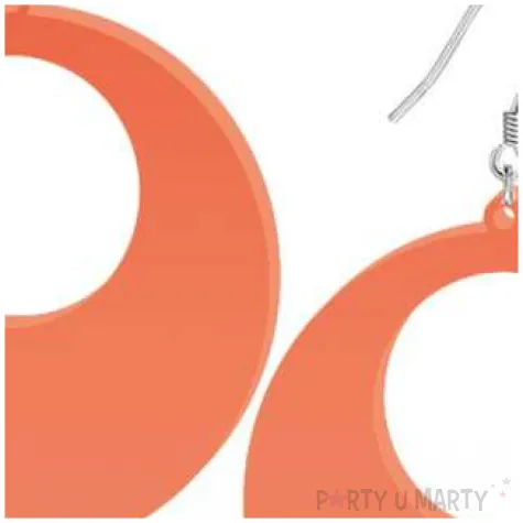 kolczyki kolka neonowe pomaranczowe 50x50 mm