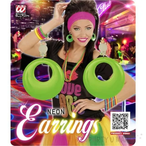 kolczyki kolka neonowe zielone widmann