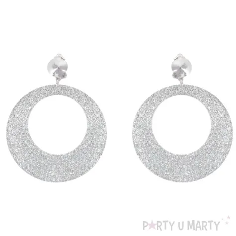 kolczyki kolka srebrny brokat partypal 33x35 mm