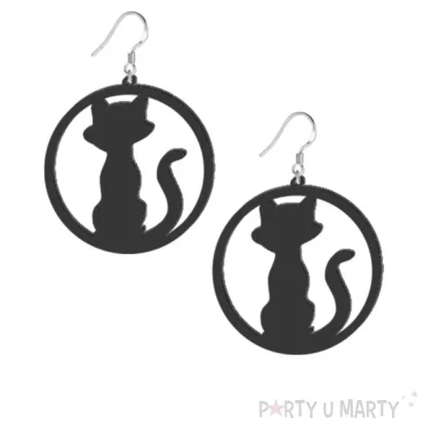 kolczyki koty wiedzmy czarne 50x50 mm