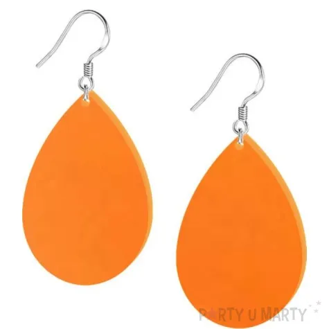 kolczyki lezki classic pomaranczowe 30x45 mm