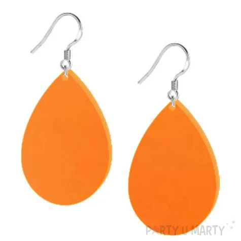 kolczyki lezki classic pomaranczowe 30x45 mm