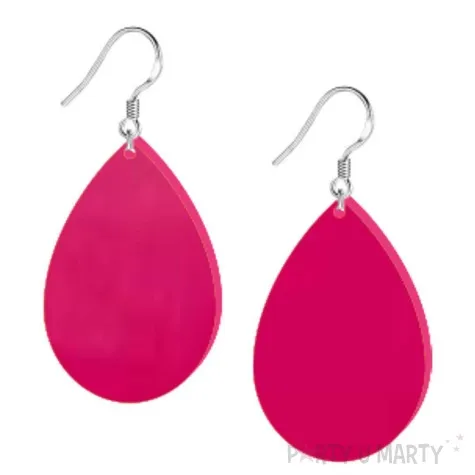 kolczyki lezki classic rozowe 30x45 mm