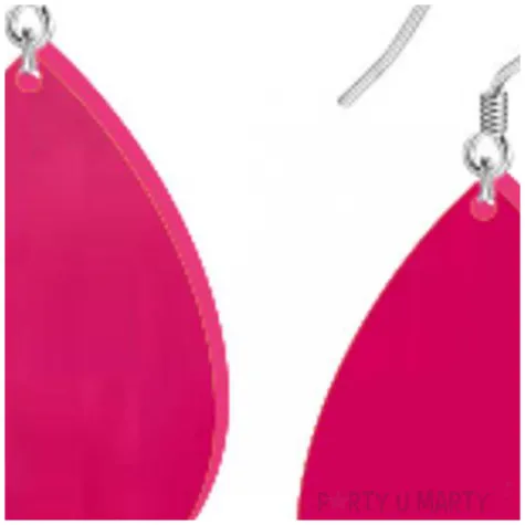 kolczyki lezki classic rozowe 30x45 mm