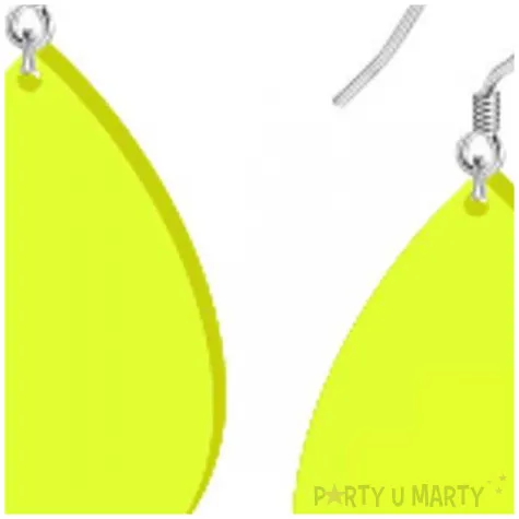 kolczyki lezki neonowe zolte 30x45 mm