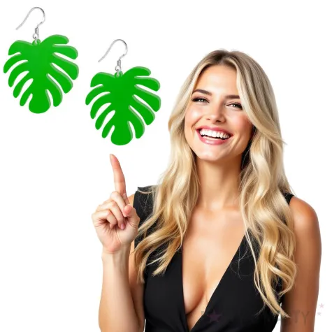 kolczyki monstery classic zielone 40x45 mm