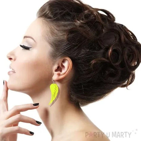 kolczyki monstery neonowe zolte 40x45 mm