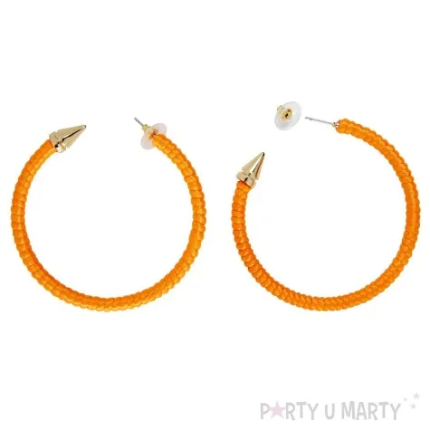 kolczyki neonowe spiralne polkola pomaranczowy widmann 2 szt