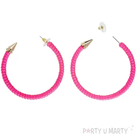 kolczyki neonowe spiralne polkola rozowy widmann 2 szt