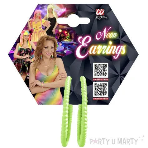 kolczyki neonowe spiralne polkola zielony widmann 2 szt
