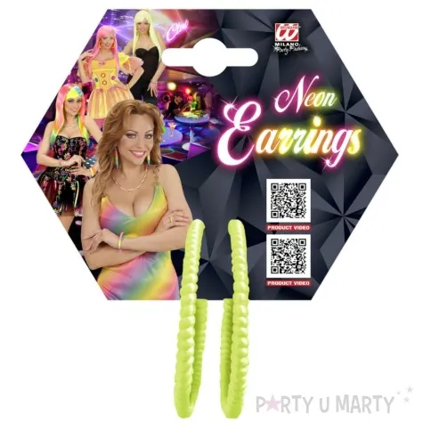 kolczyki neonowe spiralne polkola zolty widmann 2 szt