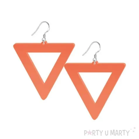 kolczyki neonowe trojkaty pomaranczowe 55 x 57 mm