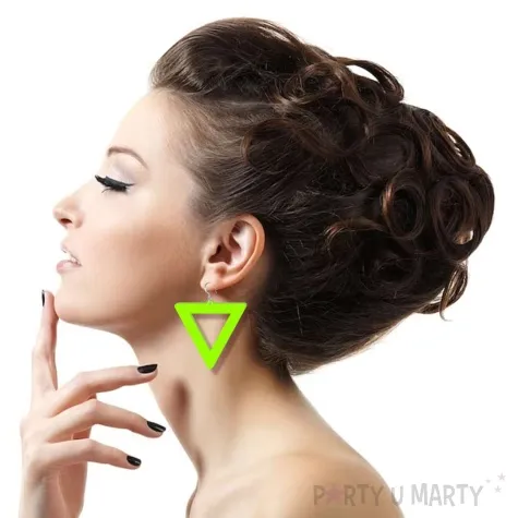 kolczyki neonowe trojkaty zielone 55 x 57 mm