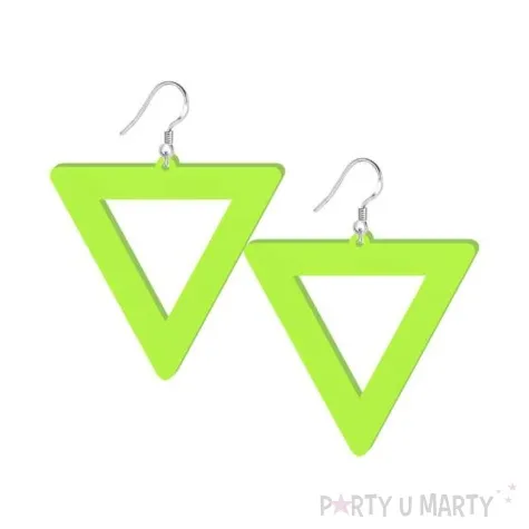 kolczyki neonowe trojkaty zielone 55 x 57 mm