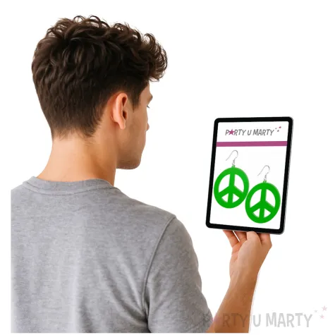 kolczyki pacyfki classic zielone 50x55 mm