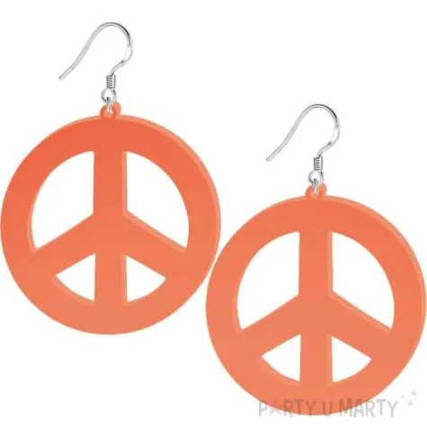 kolczyki pacyfki neonowe pomaranczowe 50x55 mm