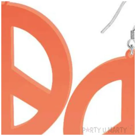 kolczyki pacyfki neonowe pomaranczowe 50x55 mm