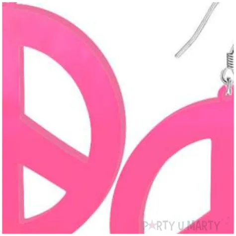 kolczyki pacyfki neonowe rozowe 50x55 mm