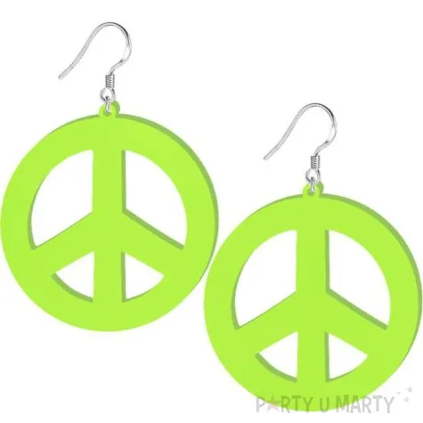 kolczyki pacyfki neonowe zielone 50x55 mm