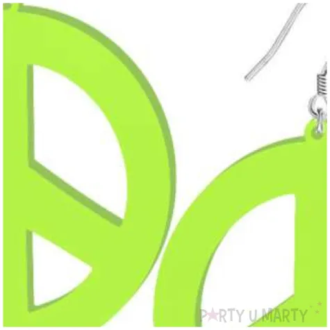 kolczyki pacyfki neonowe zielone 50x55 mm