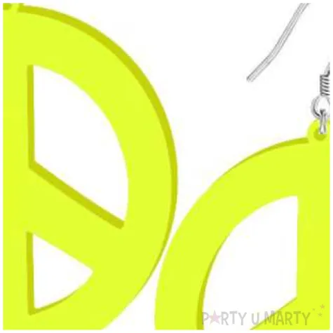 kolczyki pacyfki neonowe zolte 50x55 mm