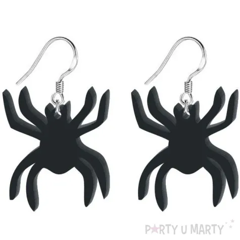 kolczyki pajaki czarne 28x33 mm