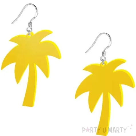 kolczyki palmy classic zolte 40x50 mm