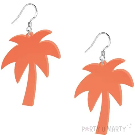 kolczyki palmy neonowe pomaranczowe 40x50 mm