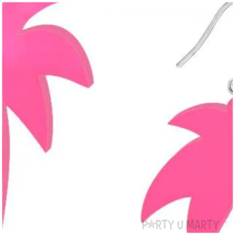 kolczyki palmy neonowe rozowe 40x50 mm