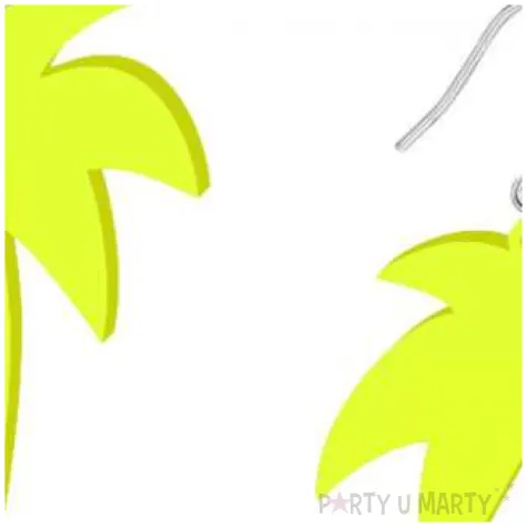 kolczyki palmy neonowe zolte 40x50 mm