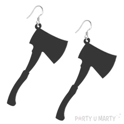 kolczyki siekiery mordercy czarne 80x60 mm