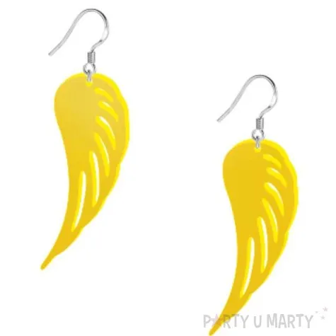 kolczyki skrzydla classic zolte 25x55 mm