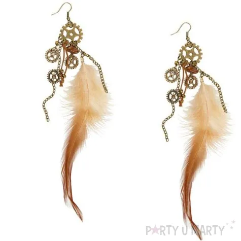 kolczyki steampunk piorka widmann