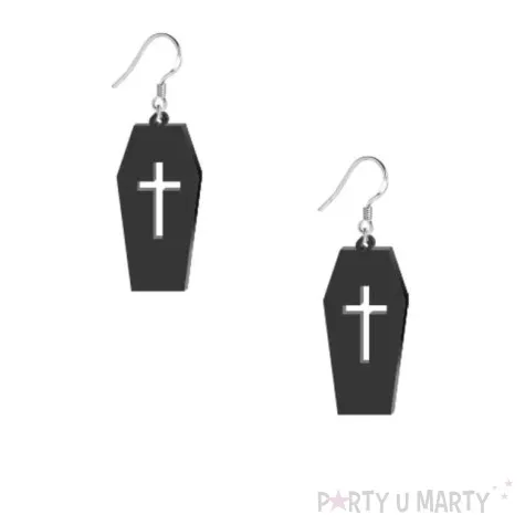 kolczyki trumny czarne 60x30 mm