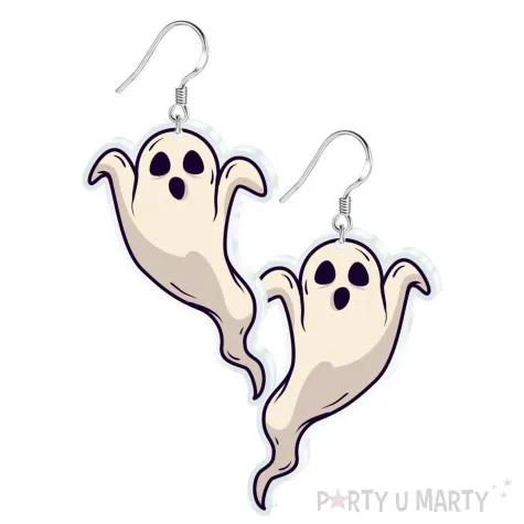 kolczyki z nadrukiem duszek straszek 35x53 mm