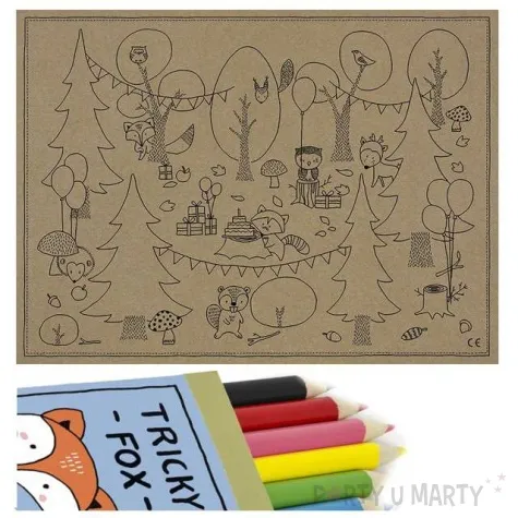 kolorowanka woodland partydeco 6 szt