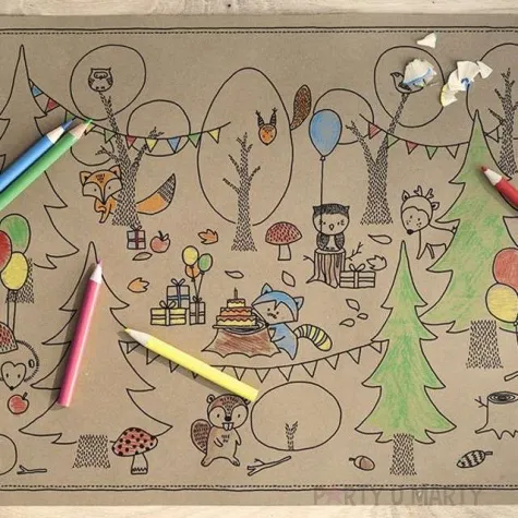 kolorowanka woodland partydeco 6 szt