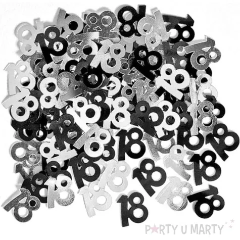 konfetti 18 czarno srebrne unique 14g