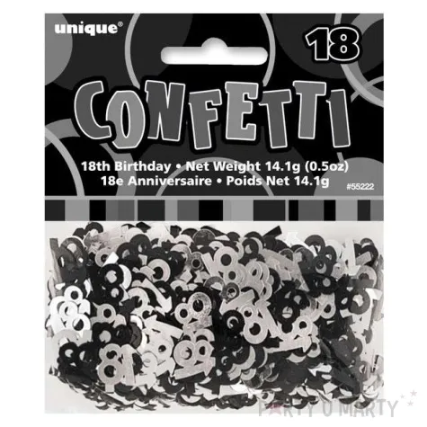 konfetti 18 czarno srebrne unique 14g